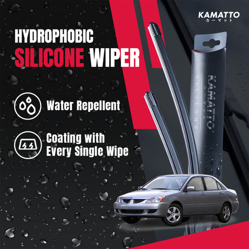 Kamatto Wiper Mitsubishi Lancer GLX (2000-2010) Hydrophobic Silicone Water Repelling Coating